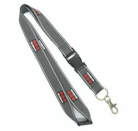 Custom Gray Silver Polyester Lanyards 1/2" (12 Mm) Wide