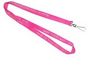 Custom Pink Polyester Lanyards 1/2" (12 mm) Wide