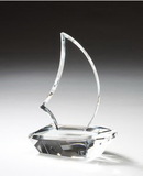 Custom Sailing Optic Crystal Boat Award - 7 1/2