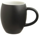 Custom 16 oz. New York Barrel Mug, White in/Black Out, 4 5/8