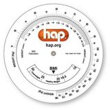 Custom .020 White Vinyl Plastic Wheel Calculator Metric Body Mass Index (4.25