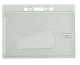 Custom Horizontal Hard Plastic ID Badge Holder, 2 1/4
