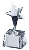 Custom Silver Star Crystal & Metal Award - 6