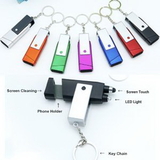 Custom Multi-functional LED Phone Holder Key Chain, 2 7/8