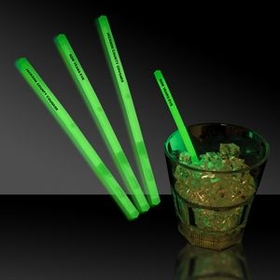 Custom 5" Single Color Green Glow Swizzle Stick