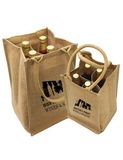 Custom 4 Bottle Wine Bag with Cotton Web Handles, 8