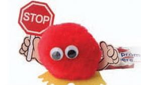 Custom Stop Sign Weepul, 1 1/4" H X 1 1/4" W X 1 1/4" L