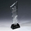 Custom Meteor Shower Optical Crystal Award w/ Black Glass Base, 3 1/2" W x 10 3/4" H, Price/piece