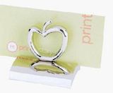 Custom Apple Chrome Metal Business Card Holder Paperweight (Engraved)