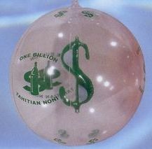 Custom Inflatable Beachball - Clear/ Green $ Insert / 16"