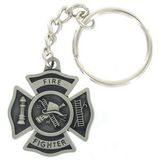 Firefighter Pewter Key Chain