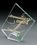 Custom Puppis Jade Glass Award, 7" W X 7 1/8" H X 1" D, Price/piece