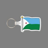 Key Ring & Punch Tag W/ Tab - Full Color Djibouti Flag