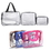 Custom 3 Pack Clear Cosmetic Bag, 7" L x 1 1/2" W x 5 1/2" H, Price/piece
