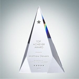Custom Tri Triangle Optical Crystal Award Plaque, 10