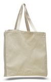 12 Oz. Natural Canvas Book Tote Bag w/ Full Gusset - Blank (14