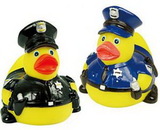 Custom Rubber Heroic Police Duck, 3" L x 3 3/8" W x 3 1/2" H