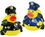 Custom Rubber Heroic Police Duck, 3" L x 3 3/8" W x 3 1/2" H, Price/piece