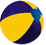 Custom Blue/ Yellow Inflatable Two Alternating Color Beach Ball (16