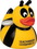 Custom Rubber Bumble Bee Duck, 4" L x 2 1/2" W x 3 1/2" H, Price/piece