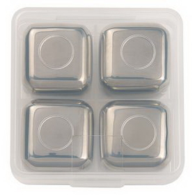Custom Stainless Steel Ice Cubes In Case, 2 1/2" W x 2 1/2" H