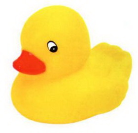 Custom Rubber Cutie Duck, 3 3/4" L x 3" W x 2 7/8" H
