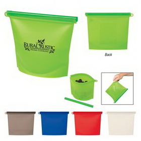 Custom Reusable Food Bag With Plastic Slider, 7" W x 7 1/2" H