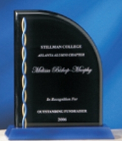 Custom Executive Acrylic Award w/ Blue Base (9")