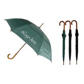 Custom Wood Stick Umbrella with Vented Canopy (46" Arc)