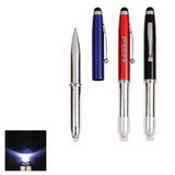 Custom Stylus Ballpoint Pen, The Kruger 3 in 1 Stylus, Pen & LED Flashlight, 4.5