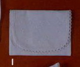 White Linen Envelope Bag With Madeira