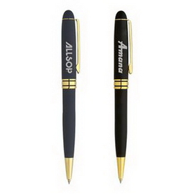 Custom The Matte Rubberized Milano Blanc Pen, Ballpoint Pen, 5.375" L