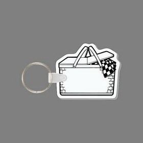 Key Ring & Punch Tag - Picnic Basket With Checkered Cloth