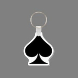 Key Ring & Punch Tag - Playing Card Spade Symbol