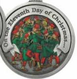 Custom Twelve Days Of Christmas 3D Gallery Print Full Size Ornament (Day 11 - Eleven Pipers Piping), 2.25