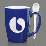 Custom Winfield Mug & Spoon - 15oz Cobalt