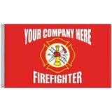 Custom 5' X 8' Firefighter Single Reverse Knitted Polyester Flag