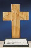 Custom Teak Wood Genuine Marble Cross Award (10