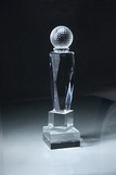 Custom Elegant III Crystal Golf Tower Ball Award - 12 1/2