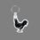 Custom Key Ring & Punch Tag - Short Rooster Tag W/ Tab, Price/piece