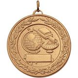 Custom Scholastic Achievement w/ Wreath Border J Series Medal (2