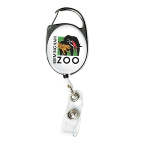 Custom 30" Carabiner Style Retractable Badge Reel w/ 4 Color Process