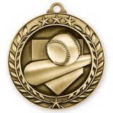Custom 2 3/4'' Baseball Wreath Award Medallion