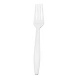 Custom White 4-Pronged Plastic Forks - 5.75