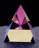 Custom Crystal Rainbow Pyramid Paper Weight (2-3/8