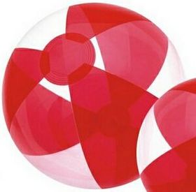 Custom 16" Inflatable Translucent Red and Clear Beach Ball