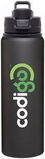 Custom 28 Oz. Black H2Go Surge Matte Aluminum Water Bottle, 10 1/4