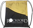 Custom Two Color Drawstring Bag w/ Zippered in front, 15