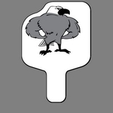 Custom Hand Held Fan W/ Standing Eagle Bird (Mascot), 7 1/2