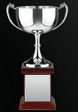 Custom Swatkins Endurance Cup Award w/ Extra Wide Mouth/ Walnut Base (10.5